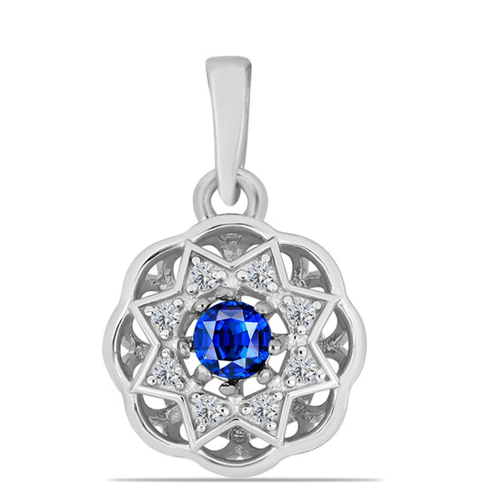 Colgante de Plata con Zafiro Azul Australiano y Topacio Blanco