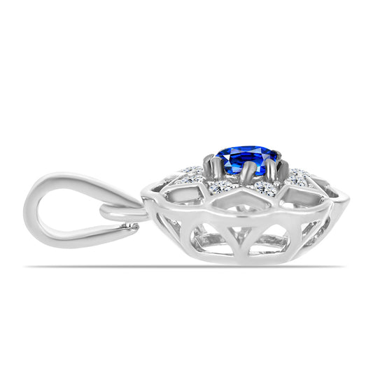 Colgante de Plata con Zafiro Azul Australiano y Topacio Blanco