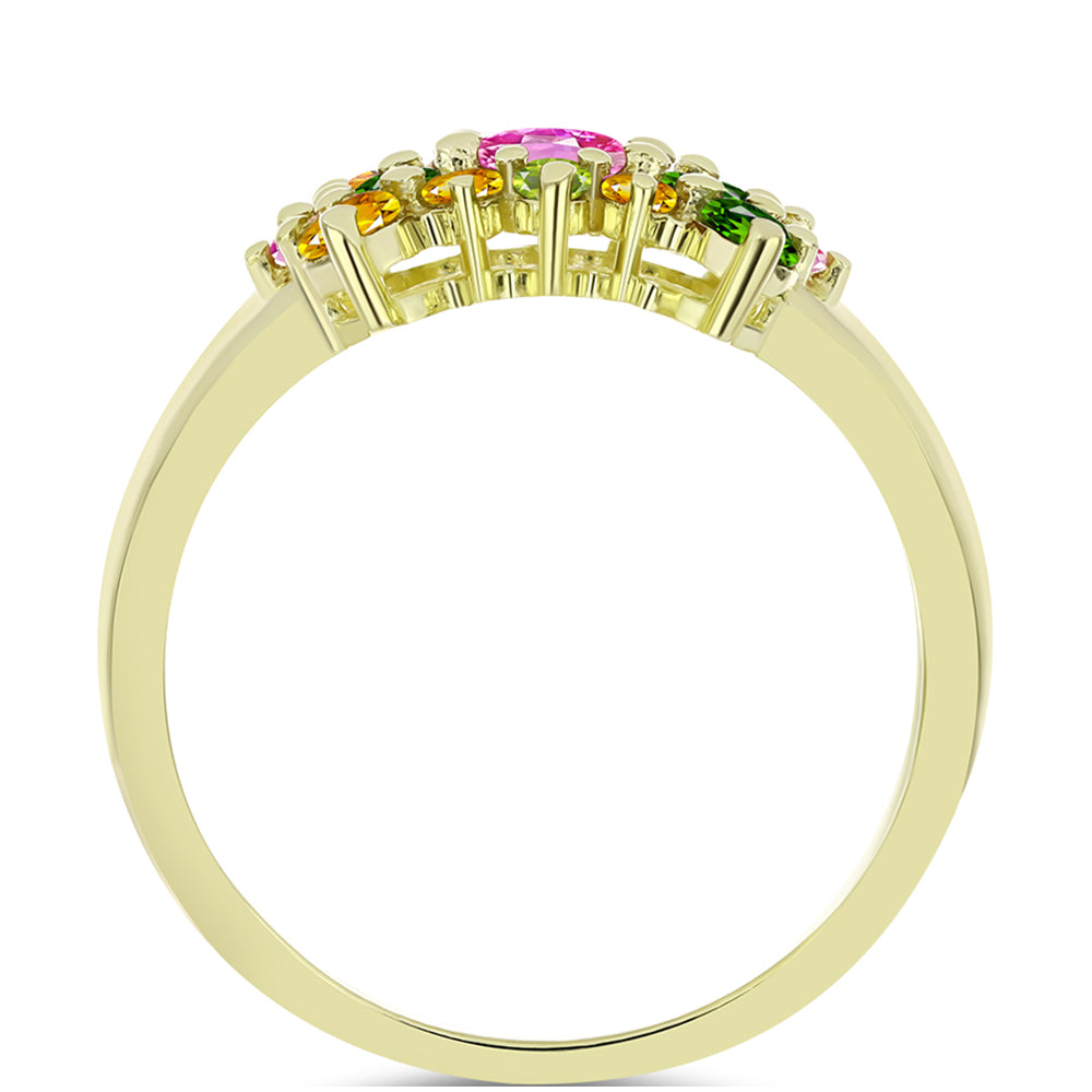 Anillo de Plata Bañada en Oro con Chakra Turmalina