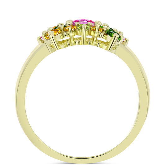 Anillo de Plata Bañada en Oro con Chakra Turmalina