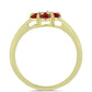Anillo de Plata Bañada en Oro con Majestuosa moisanita roja