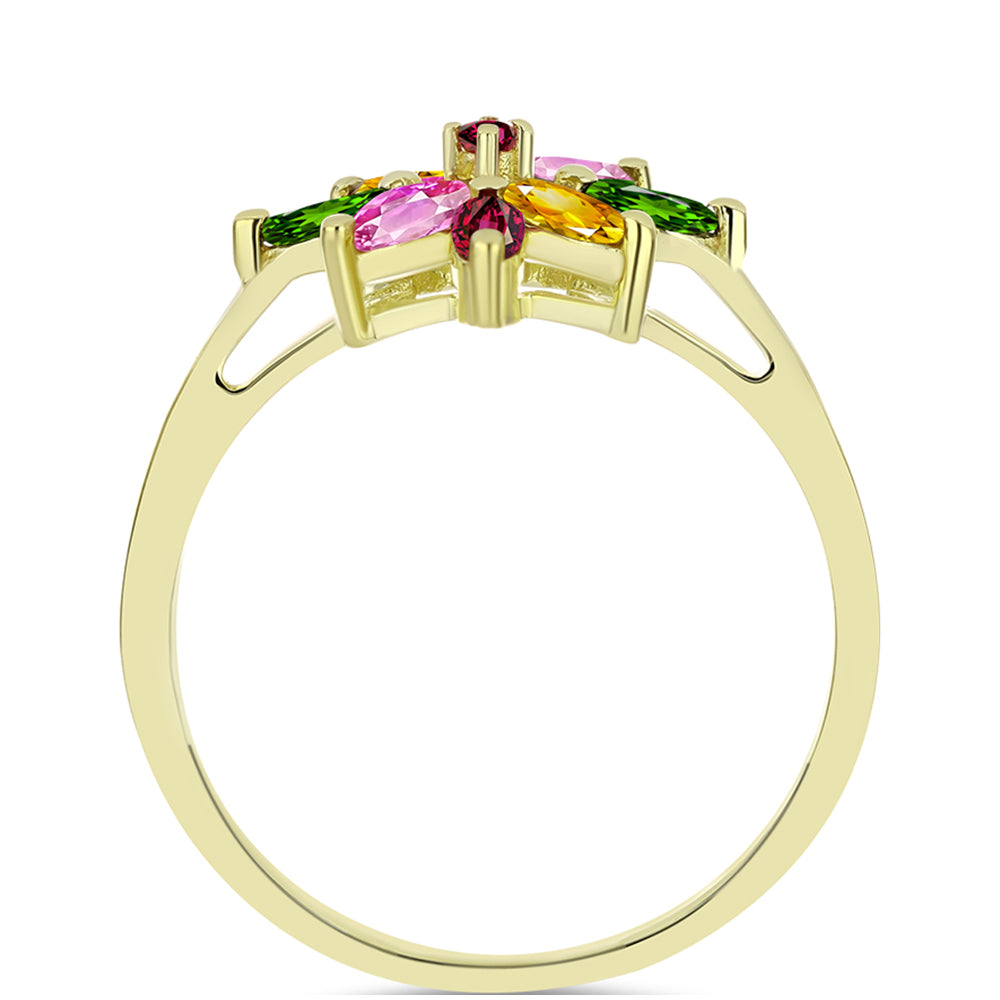 Anillo de Plata Bañada en Oro con Chakra Turmalina 2 