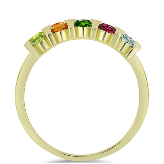 Anillo de Plata Bañada en Oro con Chakra Turmalina