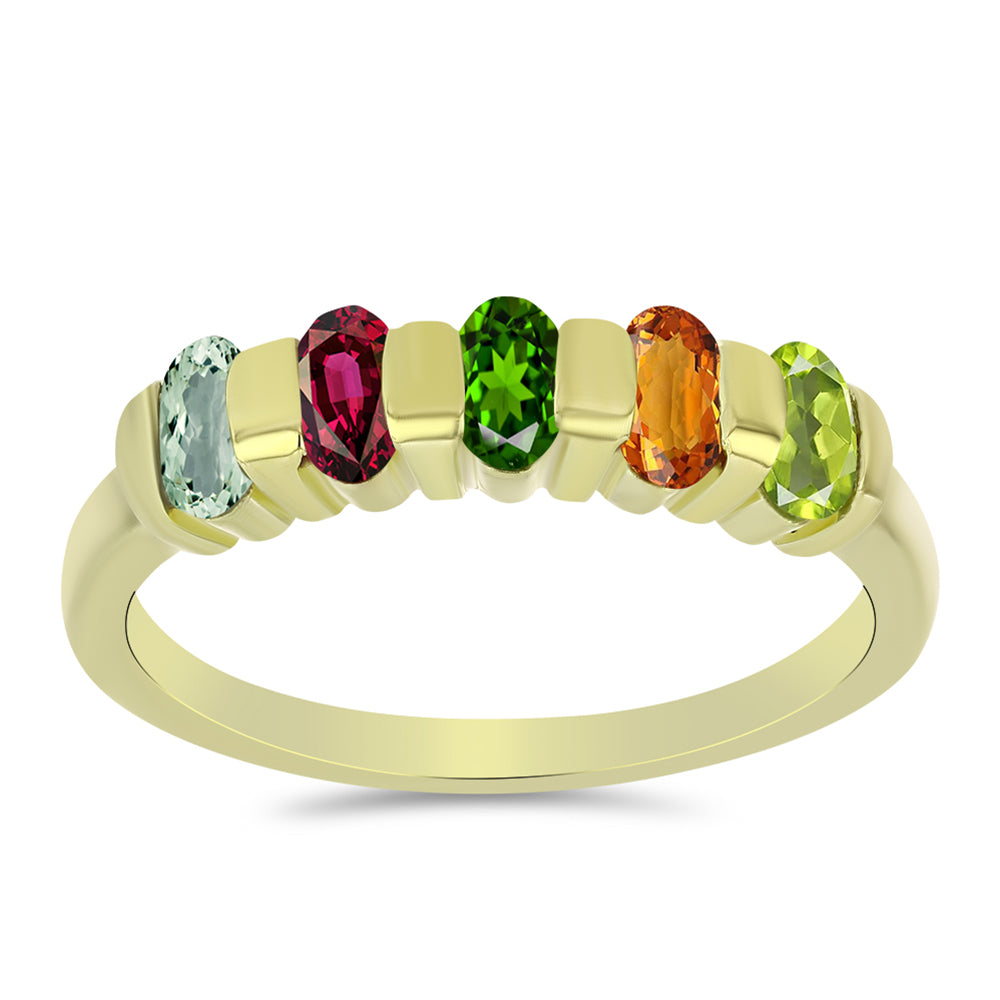 Anillo de Plata Bañada en Oro con Chakra Turmalina