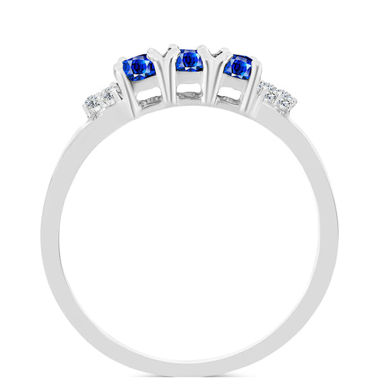 Anillo de Plata con Zafiro Azul Australiano y Topacio Blanco