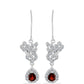 Pendientes de Plata con Granate Barton y Topacio Blanco