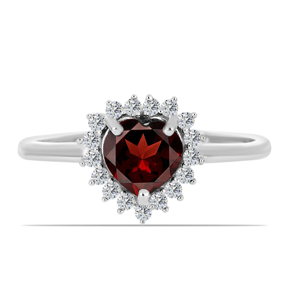 Anillo de Plata con Granate Barton y Topacio Blanco 1 