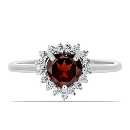 Anillo de Plata con Granate Barton y Topacio Blanco