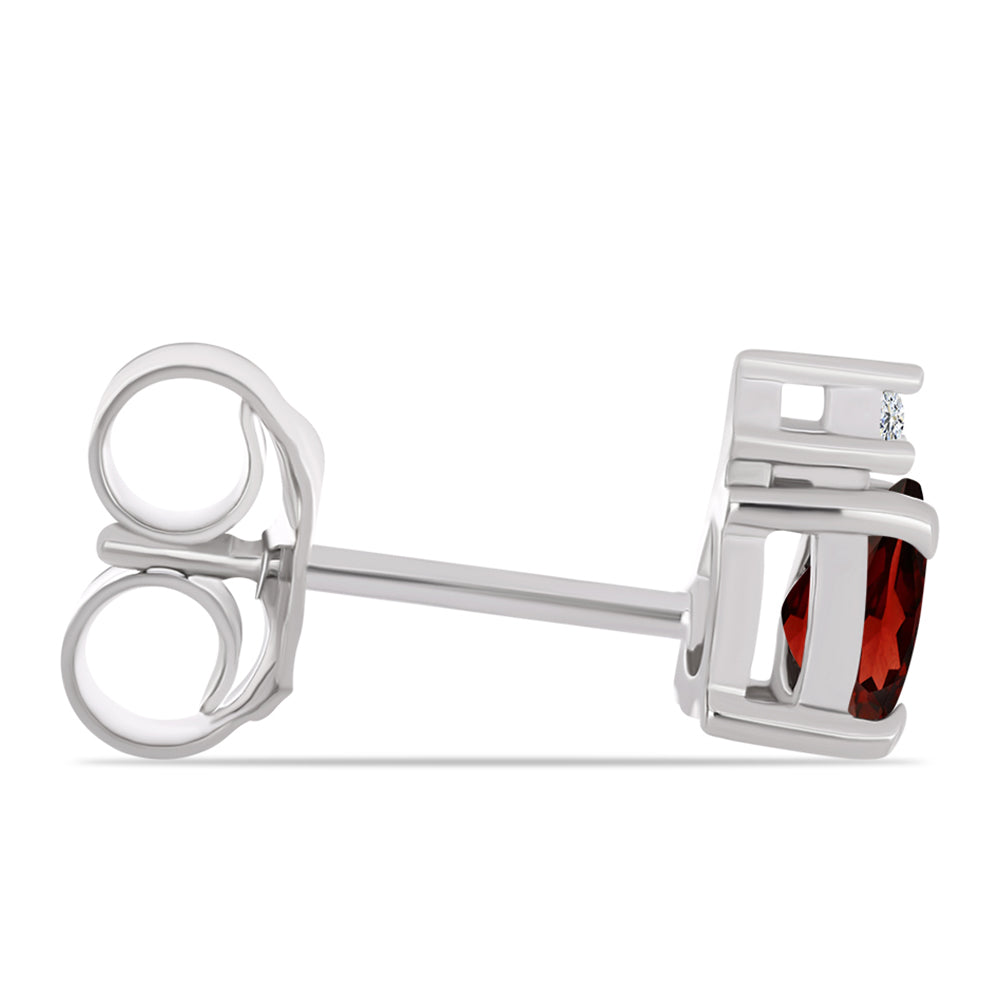 Pendientes de Plata con Granate Barton y Topacio Blanco 2 