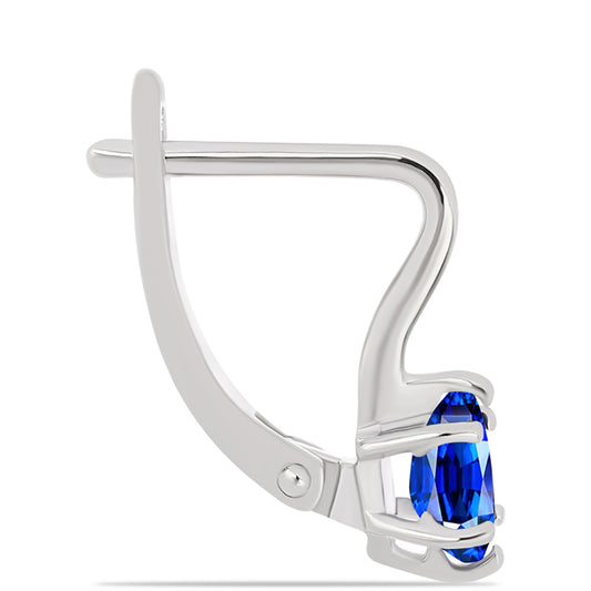 Pendientes de Plata con Zafiro Azul Australiano