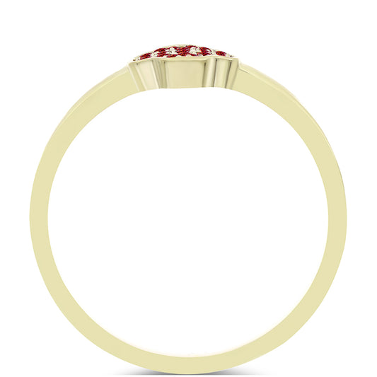 Anillo de Plata Bañada en Oro con Majestuosa moisanita roja