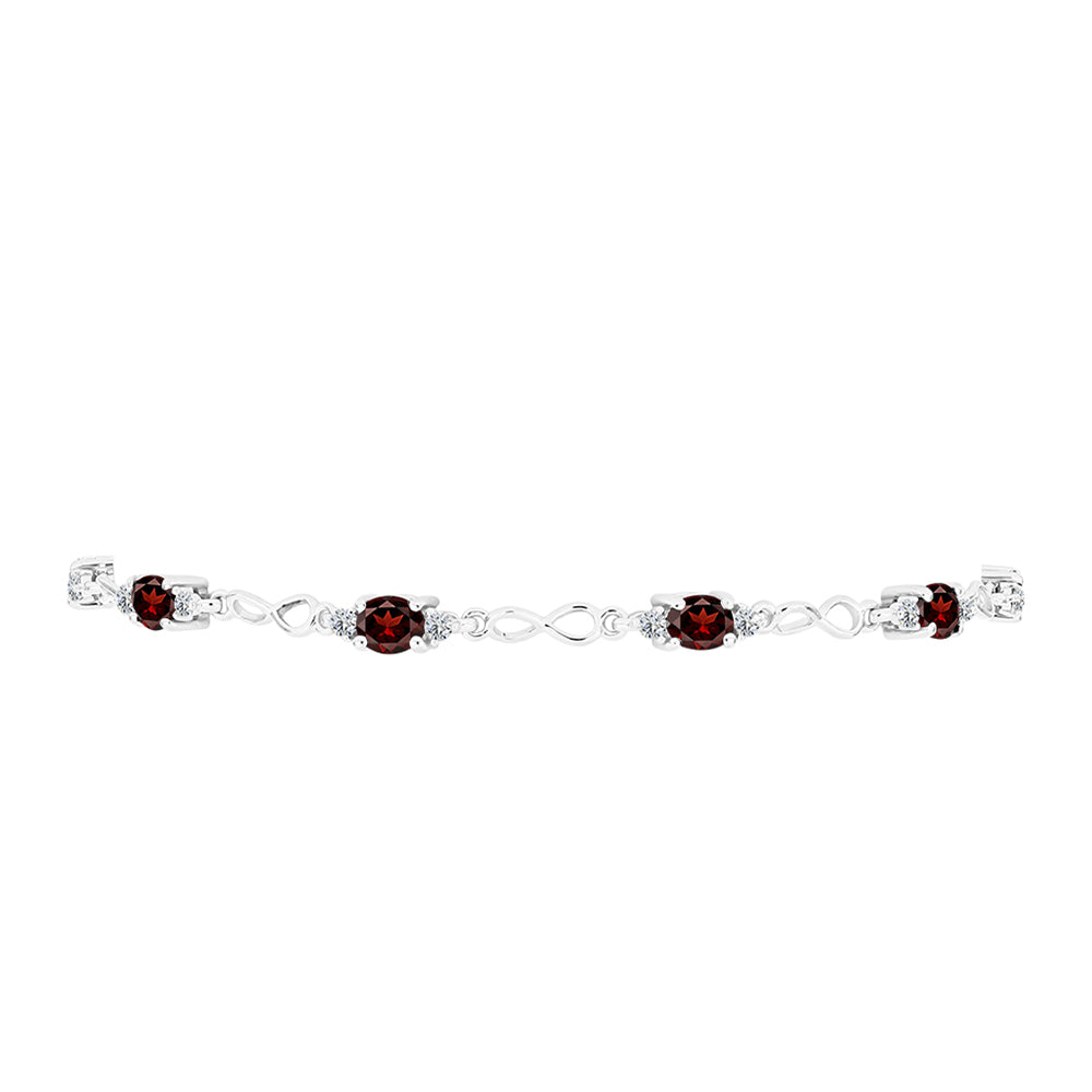 Pulsera de Plata con Granate Barton y Topacio Blanco 2 