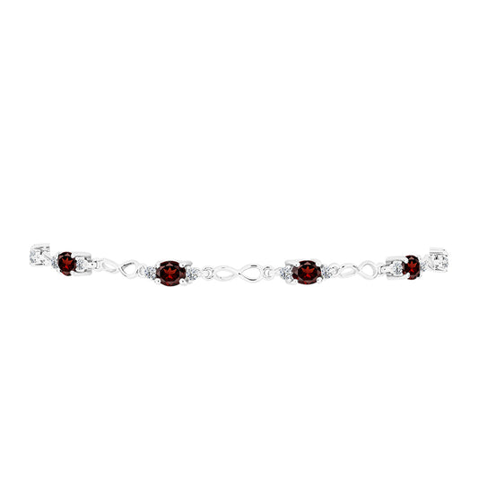 Pulsera de Plata con Granate Barton y Topacio Blanco