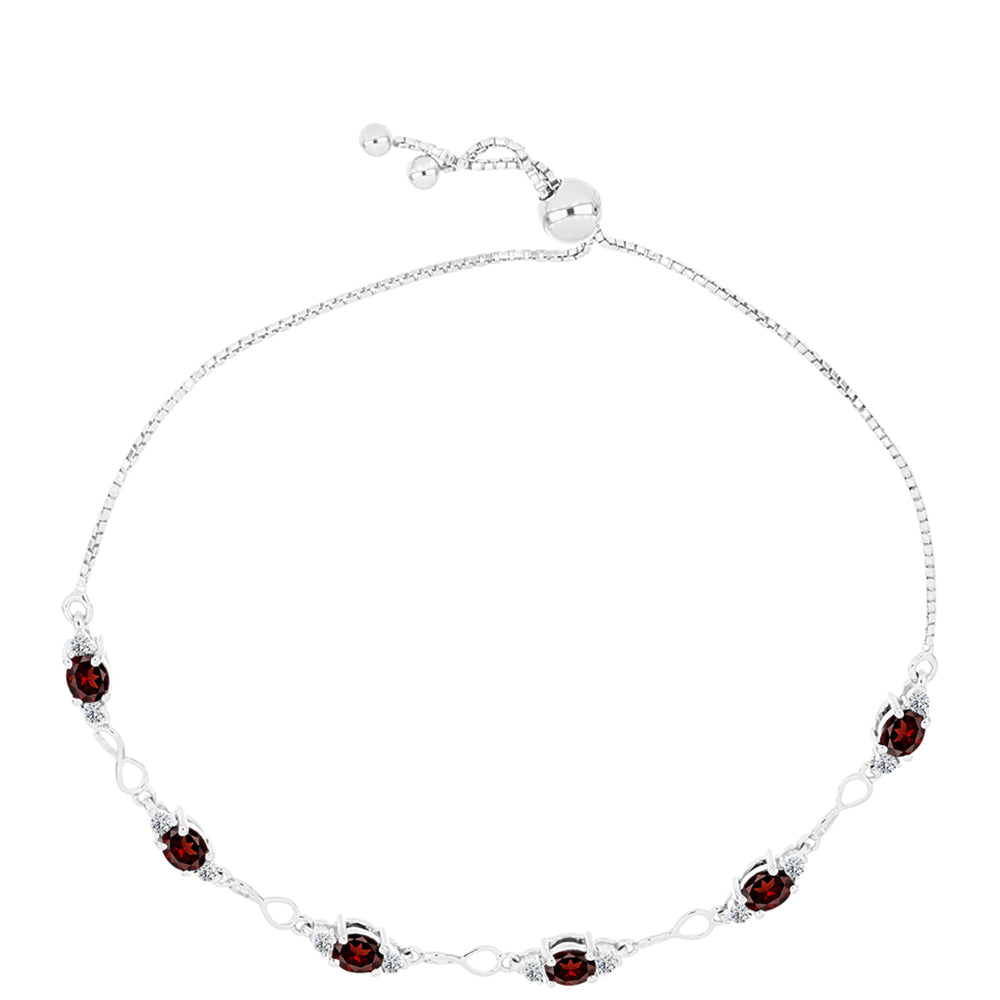Pulsera de Plata con Granate Barton y Topacio Blanco 1 