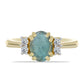 Anillo de Plata Bañada en Oro con Labradorita y Topacio Blanco