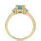 Anillo de Plata Bañada en Oro con Labradorita y Topacio Blanco