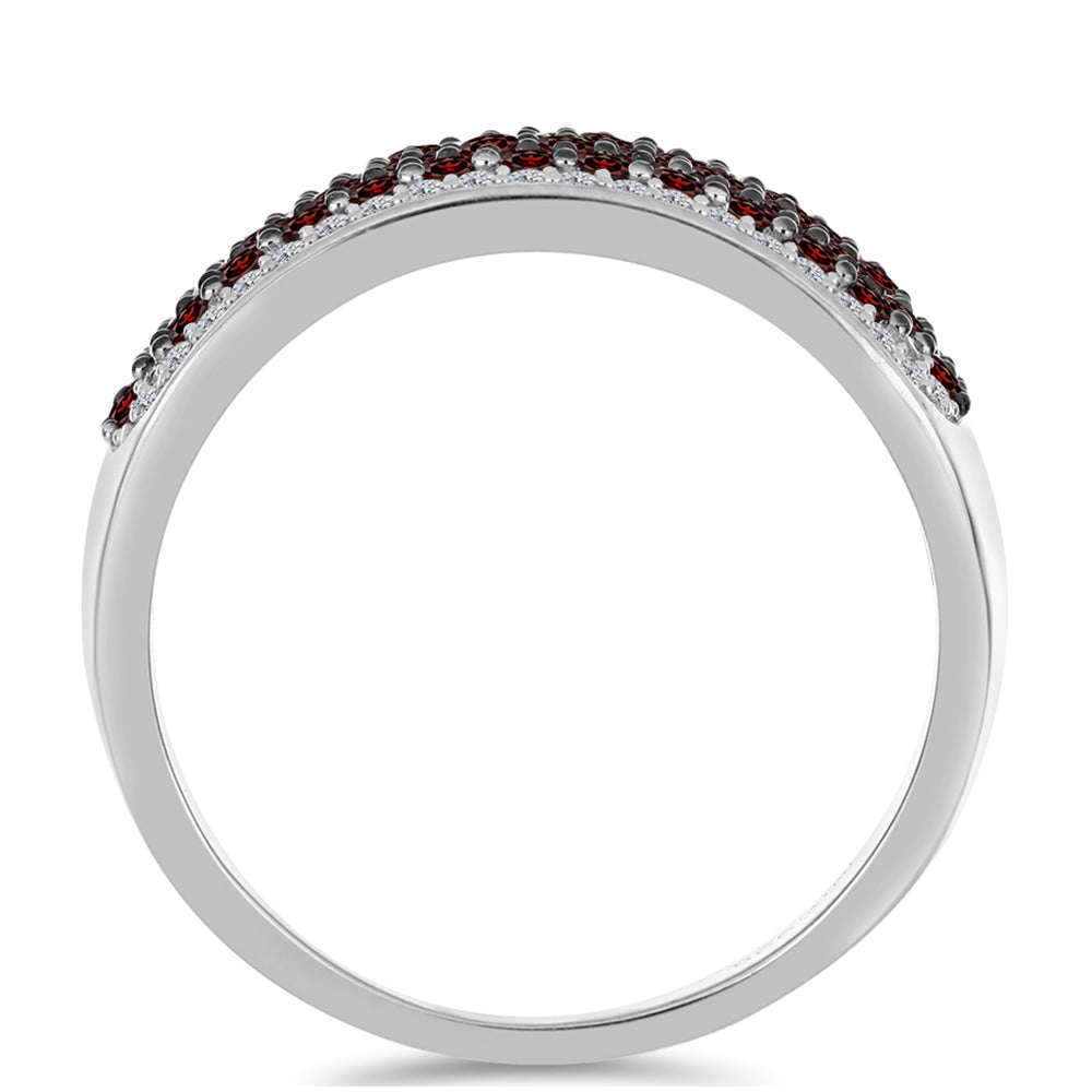 Anillo de Plata con Granate Barton y Topacio Blanco