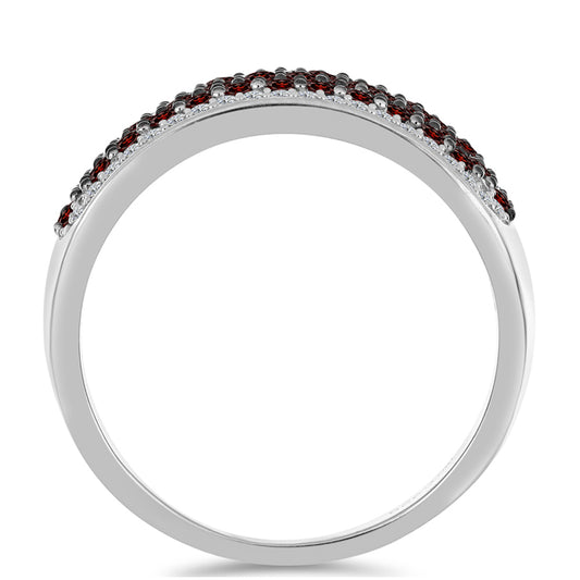 Anillo de Plata con Granate Barton y Topacio Blanco