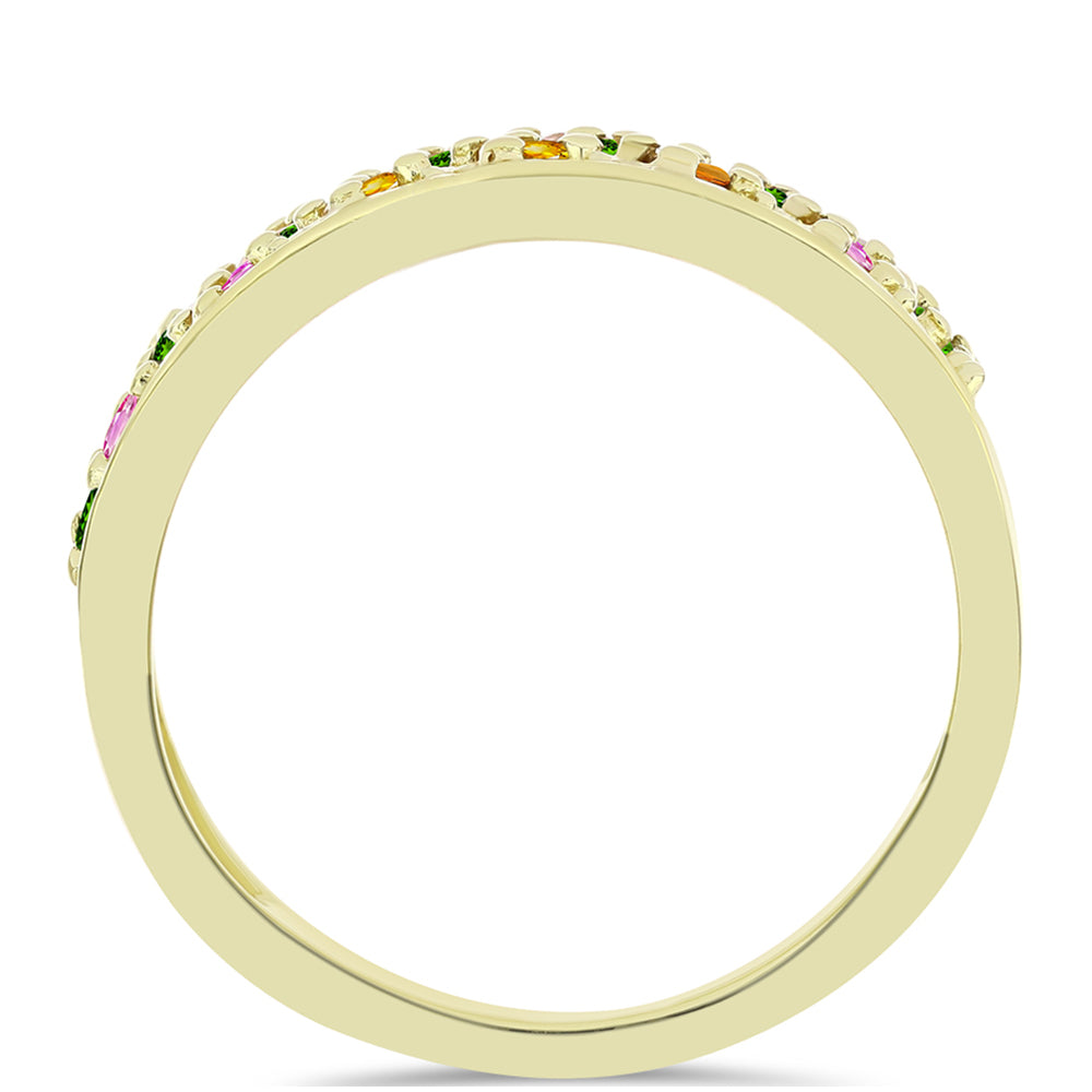 Anillo de Plata Bañada en Oro con Chakra Turmalina 3 