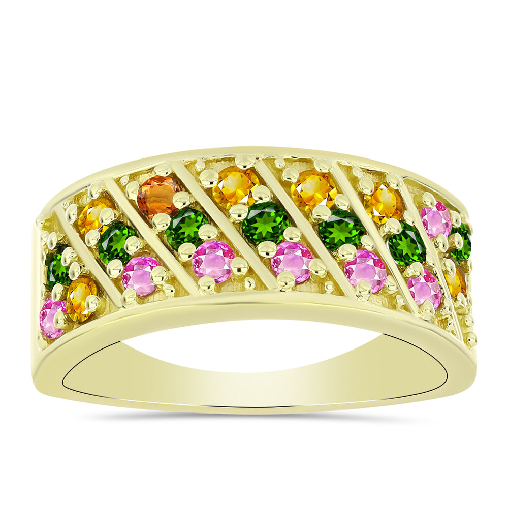 Anillo de Plata Bañada en Oro con Chakra Turmalina 1 