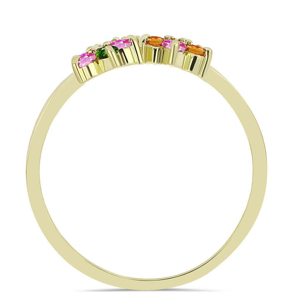 Anillo de Plata Bañada en Oro con Chakra Turmalina 2 