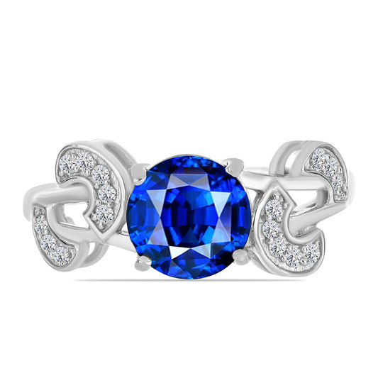 Anillo de Plata con Zafiro Azul Australiano y Topacio Blanco