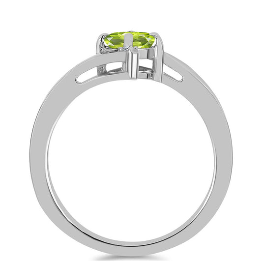Anillo de Plata con Peridoto de Changbai y Topacio Blanco
