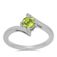 Anillo de Plata con Peridoto de Changbai y Topacio Blanco