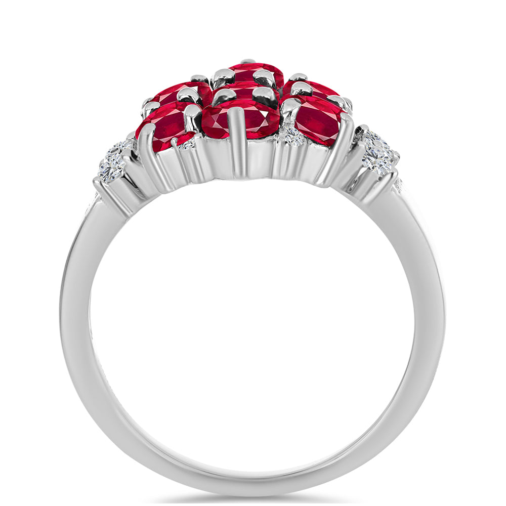 Anillo de Plata con Rubí de Madagascar y Topacio Blanco