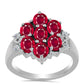 Anillo de Plata con Rubí de Madagascar y Topacio Blanco