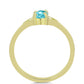 Anillo de Plata Bañada en Oro con Cuarzo Paraiba