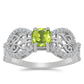 Anillo de Plata con Peridoto de Changbai y Topacio Blanco