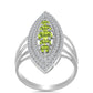Anillo de Plata con Peridoto de Changbai y Topacio Blanco