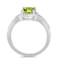 Anillo de Plata con Peridoto de Changbai y Topacio Blanco