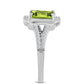 Anillo de Plata con Peridoto de Changbai y Topacio Blanco