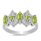 Anillo de Plata con Peridoto de Changbai y Topacio Blanco