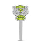 Anillo de Plata con Peridoto de Changbai y Topacio Blanco