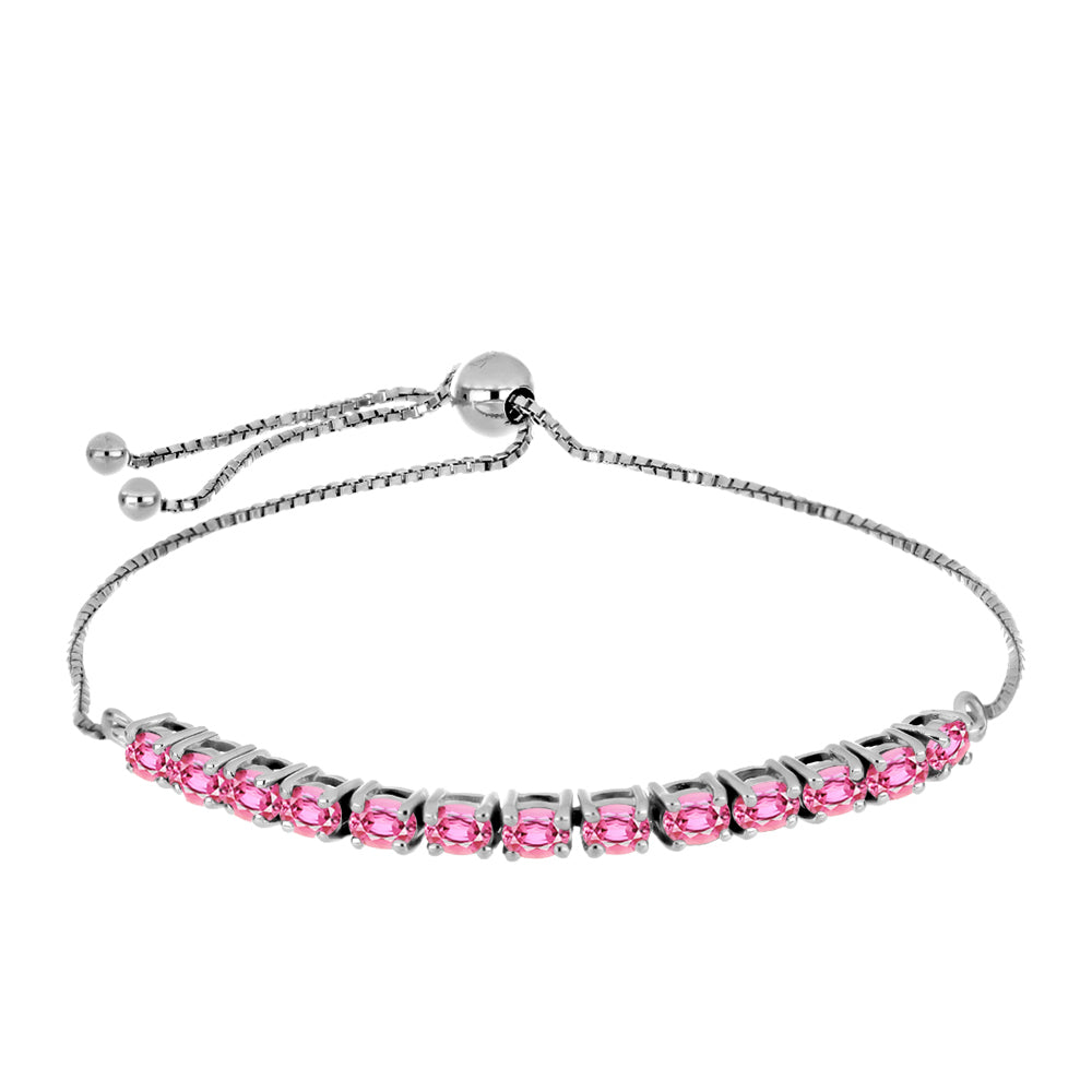 Pulsera de Plata con Turmalina Rosa de Pelmadulla