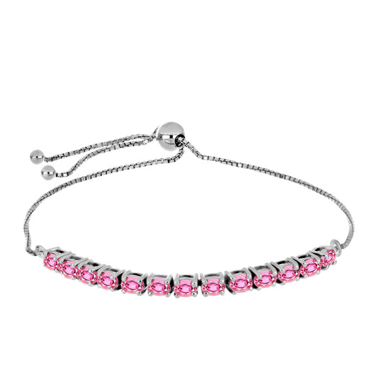 Pulsera de Plata con Turmalina Rosa de Pelmadulla