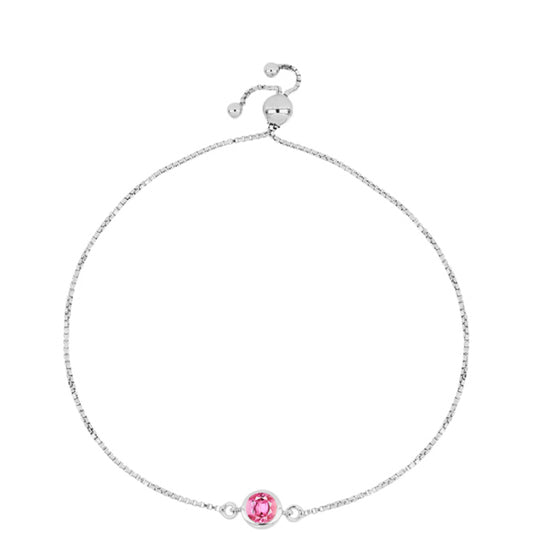 Pulsera de Plata con Turmalina Rosa de Pelmadulla