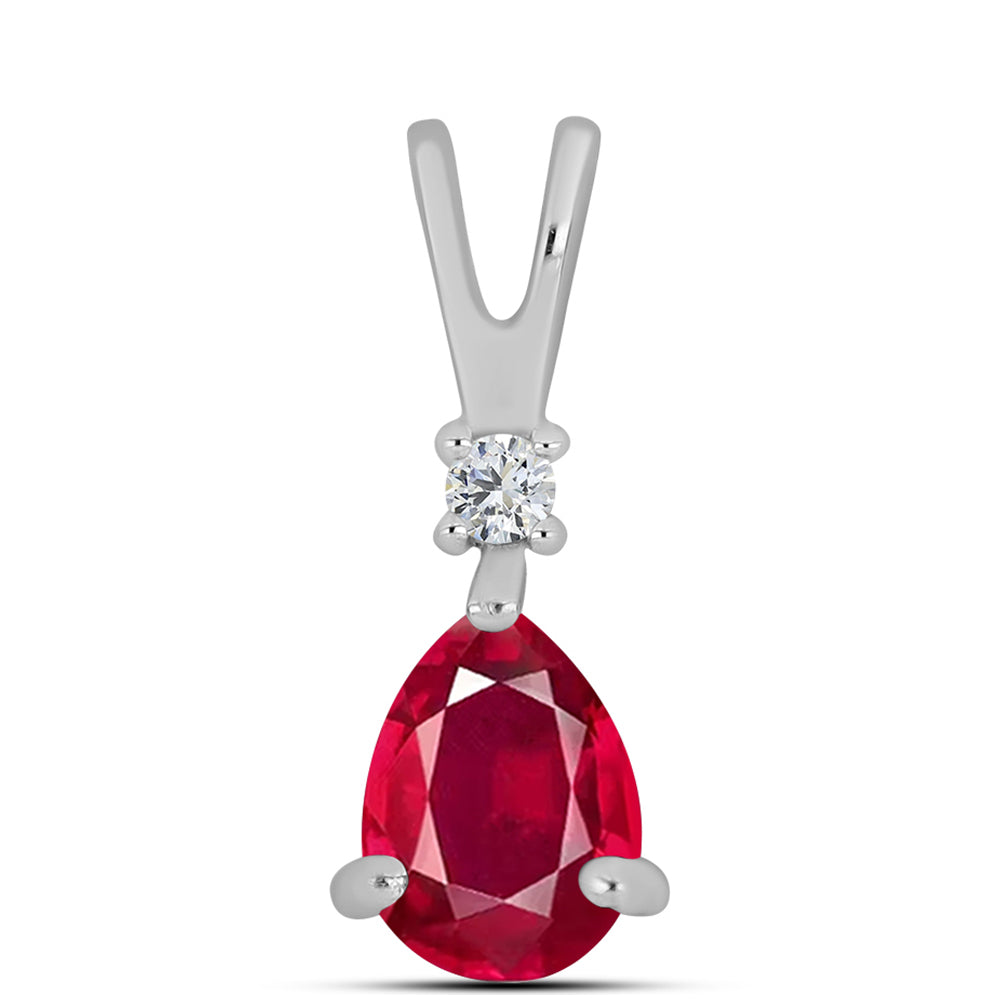 Colgante de Plata con Rubí de Madagascar y Topacio Blanco 1 