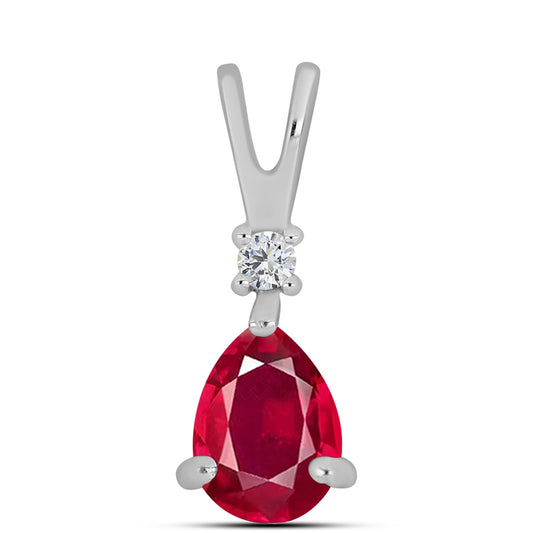 Colgante de Plata con Rubí de Madagascar y Topacio Blanco