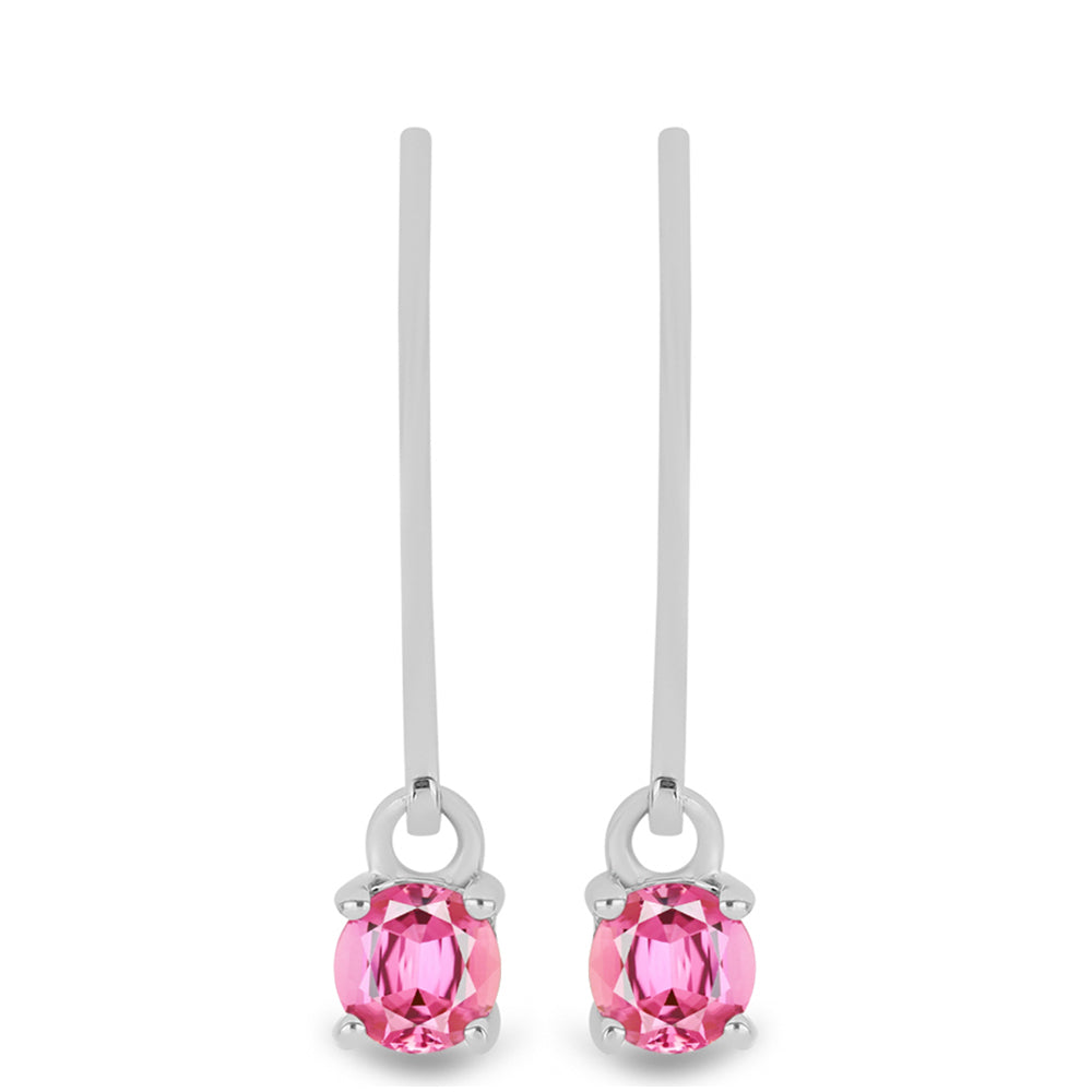 Pendientes de Plata con Turmalina Rosa de Pelmadulla