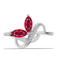 Anillo de Plata con Rubí de Madagascar y Topacio Blanco
