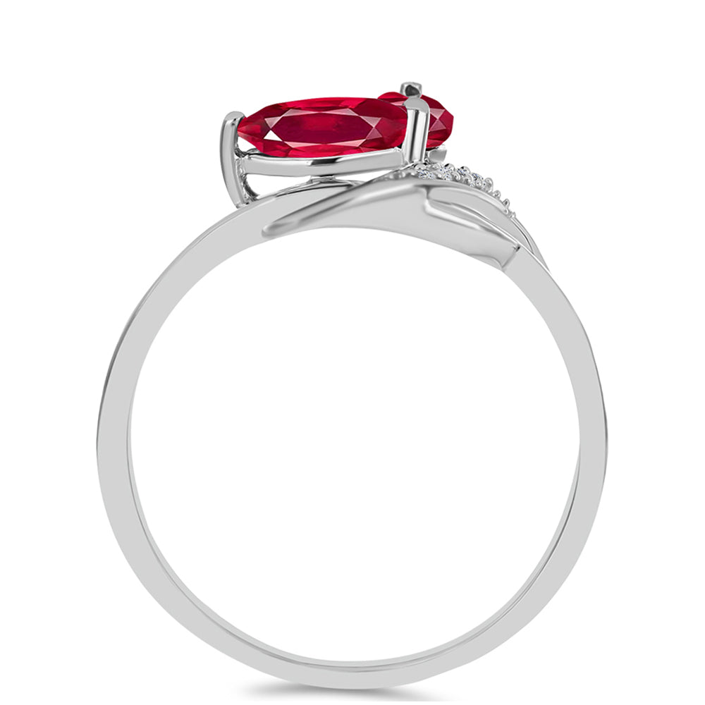 Anillo de Plata con Rubí de Madagascar y Topacio Blanco 2 