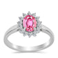 Anillo de Plata con Turmalina Rosa de Pelmadulla y Topacio Blanco
