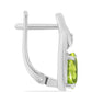 Pendientes de Plata con Peridoto de Changbai y Topacio Blanco