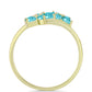 Anillo de Plata Bañada en Oro con Cuarzo Paraiba y Topacio Blanco