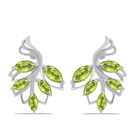 Pendientes de Plata con Peridoto de Changbai