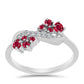 Anillo de Plata con Rubí de Madagascar y Topacio Blanco